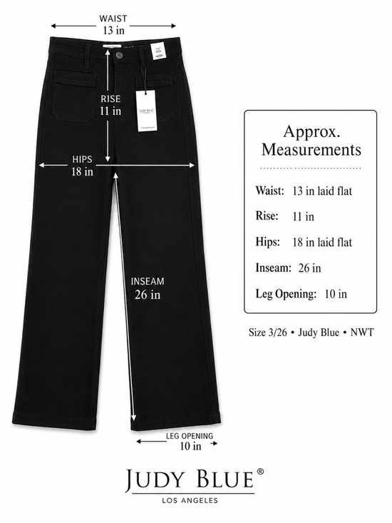 Judy Blue Denim - Judy Blue Women’s Black High Rise Wide Leg Jeans Size 3/26 NWT